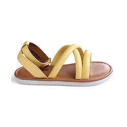 Pine Kids Velcro Closure Sandals with Crossover Straps - Yellow
