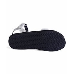 Pine Kids Velcro Closure Sandals with Bow Applique - Silver