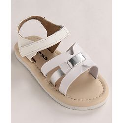 Pine Kids Velcro Closure Sandals - White
