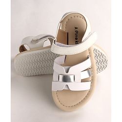 Pine Kids Velcro Closure Sandals - White