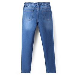 Pine Kids Woven Full Length Solid Washed Denim Jeans - Blue