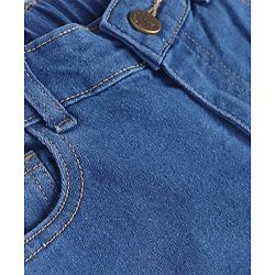 Pine Kids Woven Full Length Solid Washed Denim Jeans - Blue
