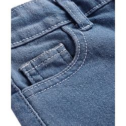 Pine Kids Woven Full Length Solid Washed Denim Jeans - Light Blue