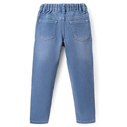 Pine Kids Woven Full Length Solid Washed Denim Jeans - Light Blue