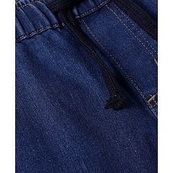 Pine Kids Woven Full Length Solid Washed Denim Jeans - Navy Blue