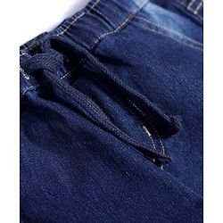 Pine Kids Woven Full Length Solid Washed Denim Jeans - Navy Blue