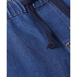 Pine Kids Woven Full Length Solid Washed Denim Jeans - Blue