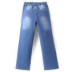 Pine Kids Woven Full Length Solid Washed Denim Jeans - Blue