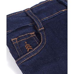Pine Kids Woven Full Length Washed Denim Jeans - Navy Blue
