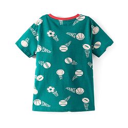 Pine Kids Single Jersey Knit Half Sleeves Sport Graphic Night Suit Set - Dark Green