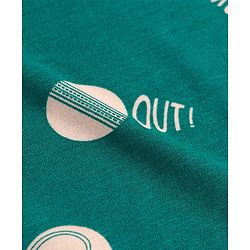 Pine Kids Single Jersey Knit Half Sleeves Sport Graphic Night Suit Set - Dark Green