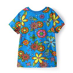 Pine Kids Single Jersey Knit Half Sleeves Night Suit with Floral Print - Blue