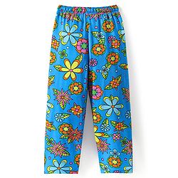 Pine Kids Single Jersey Knit Half Sleeves Night Suit with Floral Print - Blue