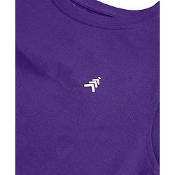 Pine Kids Cotton Knit Half Sleeves T-Shirt with Logo Print - Violet