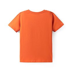 Pine Kids Cotton Knit Half Sleeves T-Shirt with Logo Detailing - Coral