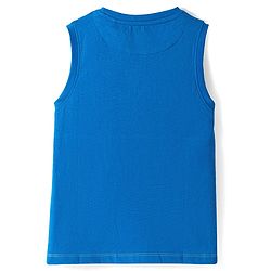 Pine Kids Cotton Knit Sleeveless Cut & Sew Tank T-Shirt with Gaming Text Print - Green & Blue