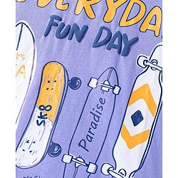 Pine Kids Cotton Knit Half Sleeves T-Shirt with Text Print - Lavender