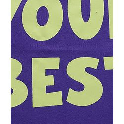 Pine Kids Cotton Knit Sleeveless Tank T-Shirt with Do Your Best Text Print - Purple