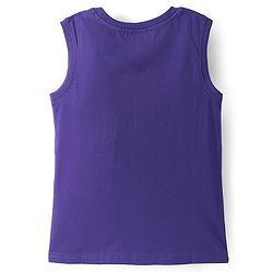 Pine Kids Cotton Knit Sleeveless Tank T-Shirt with Do Your Best Text Print - Purple