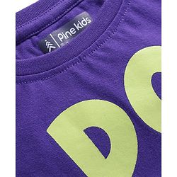Pine Kids Cotton Knit Sleeveless Tank T-Shirt with Do Your Best Text Print - Purple