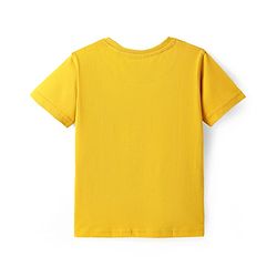 Pine Kids Cotton Knit Half Sleeves Cut & Sew T-Shirt - Yellow & Navy Blue & White