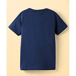 Pine Kids Cotton Knit Half Sleeves Cut & Sew T-Shirt With Awesome Text Print - Navy Blue