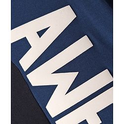 Pine Kids Cotton Knit Half Sleeves Cut & Sew T-Shirt With Awesome Text Print - Navy Blue