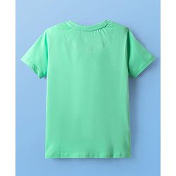 Pine Kids Cotton Knit Half Sleeves Cut & Sew T-Shirt with Patch Detailing - Light Green & White