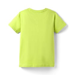 Pine Kids Cotton Knit Half Sleeves T-Shirt with Text Print - Limegreen