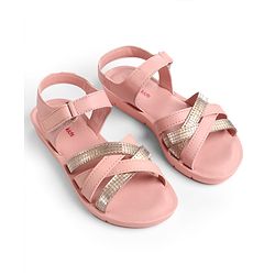 Pine Kids Sandals with Strap Design & Velcro Closure - Pink
