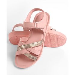 Pine Kids Sandals with Strap Design & Velcro Closure - Pink