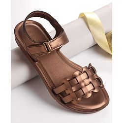 Pine Kids Sandals with Velcro Closure - Rose Gold
