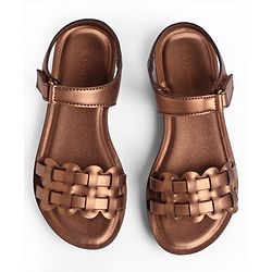 Pine Kids Sandals with Velcro Closure - Rose Gold
