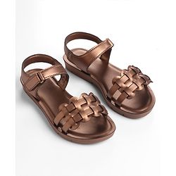 Pine Kids Sandals with Velcro Closure - Rose Gold