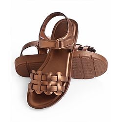 Pine Kids Sandals with Velcro Closure - Rose Gold
