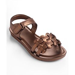 Pine Kids Sandals with Velcro Closure - Rose Gold