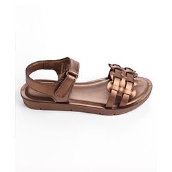 Pine Kids Sandals with Velcro Closure - Rose Gold