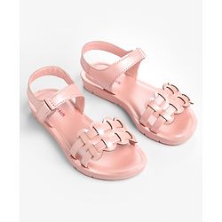 Pine Kids Sandals with Velcro Closure - Rose Gold