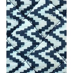 Pine Kids Cotton Woven Full Sleeves Kurta Pyjama Set with Chevron Print Jacket - Blue