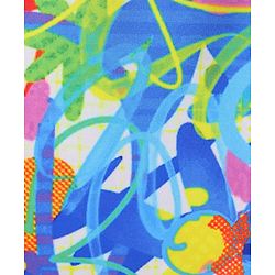 Pine Active Half Sleeves High Stretch T-Shirt Splash Print - Blue & Yellow