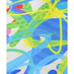 Pine Active Half Sleeves High Stretch T-Shirt Splash Print - Blue & Yellow