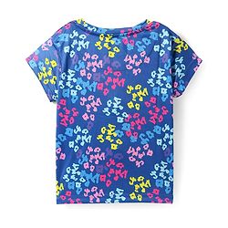 Pine Active Half Sleeves High Stretch T-Shirt Abstract Print - Blue