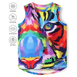 Pine Active Sleeveless High Stretch T-Shirt Abstract Print - Multicolour