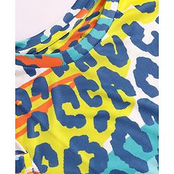 Pine Active Half Sleeves High Stretch T-Shirt Abstract Print - Blue & Yellow