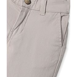 Pine Kids Cotton Elastane Woven Full Length Solid Trouser - Beige