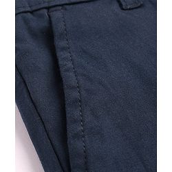 Pine Kids Woven Full Length Solid Colour Trouser - Navy Blue