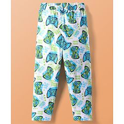 Pine Kids Single Jersey Knit Half Sleeves Night Suit With Gaming Controller Print - White