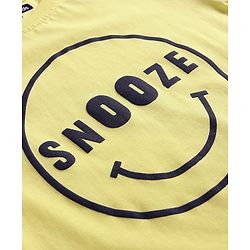 Pine Kids Single Jersey Knit Half Sleeves Night Suit With Text Print - Neon Green & Navy Blue