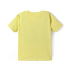 Pine Kids Single Jersey Knit Half Sleeves Night Suit With Text Print - Neon Green & Navy Blue
