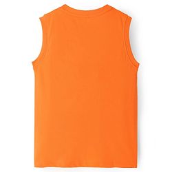Pine Kids Cotton Knit Sleeveless Tank T-Shirts with Cool Dude Text Print Pack of 3 - Black Orange & Light Green